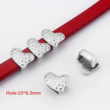 10pcs Tibetan Silver Slider Beads for 10mm Flat Leather Cord Jewelry Making