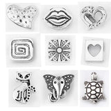 10pcs Tibetan Silver Slider Beads for 10mm Flat Leather Cord Jewelry Making
