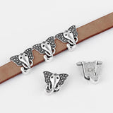 10pcs Tibetan Silver Slider Beads for 10mm Flat Leather Cord Jewelry Making