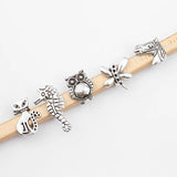 10pcs Tibetan Silver Slider Beads for 10mm Flat Leather Cord Jewelry Making