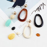Acrylic Oval Shape Earring Accessories Pendant Necklace Charms
