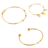 2pcs Stainless Steel Adjustable Bangles for DIY Jewelry Making