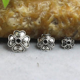 100pcs Antique Silver Clover Bead Caps 5.5mm 7.5mm 9mm