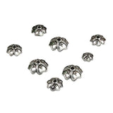 100pcs Antique Silver Clover Bead Caps 5.5mm 7.5mm 9mm