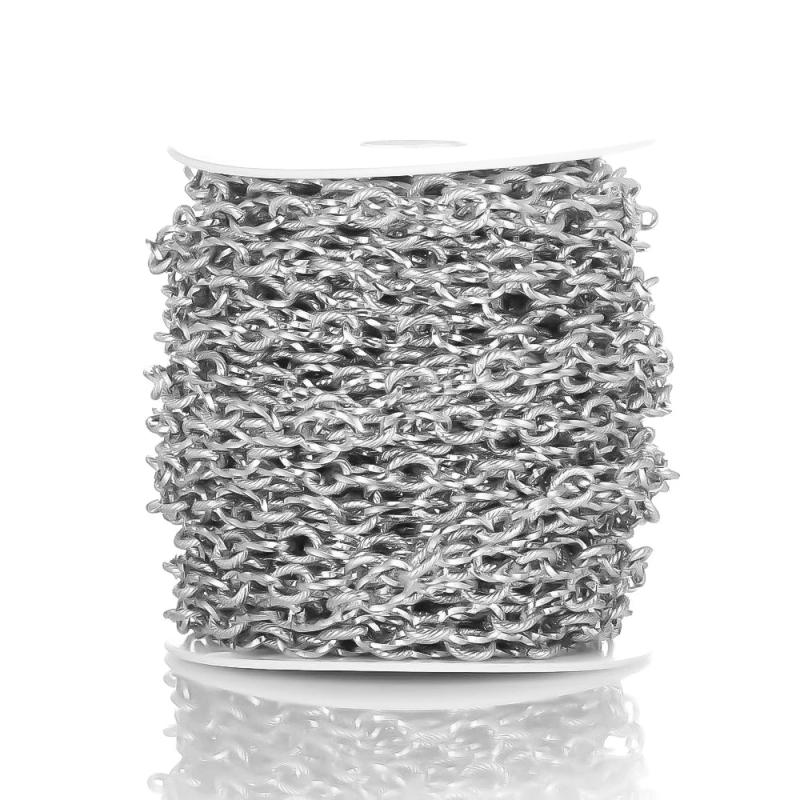 1m Stainless Steel Twist Chains Bulk for Jewelry Making