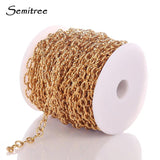 1m Stainless Steel Twist Chains Bulk for Jewelry Making