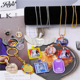 Cross Pendant Base With Rhinestone Bezel 30mm Heart Blank Tray