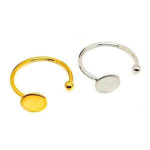 10Pcs/Bag Stainless Steel Adjustable Ring Opening Joint Tail Ring Hand Ornament