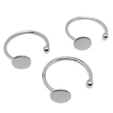 10Pcs/Bag Stainless Steel Adjustable Ring Opening Joint Tail Ring Hand Ornament