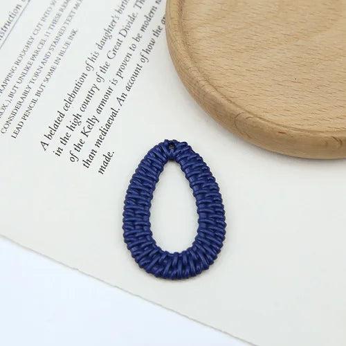 Rattan Resin Oval Ring Drop Earring Material