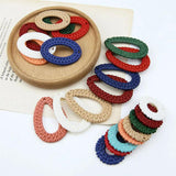 Rattan Resin Oval Ring Drop Earring Material