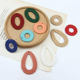 Rattan Resin Oval Ring Drop Earring Material