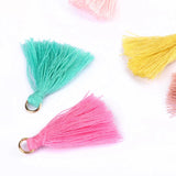 50pcs Cotton Silk Tassel Charm 3.5cm DIY Earrings Pendant Jewelry