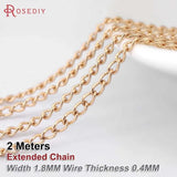 Champagne Copper Necklace Chain 1.8MM-3.5MM