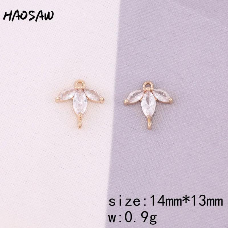4Pcs Clear Crystal Charms Jewelry Accessories DIY Making