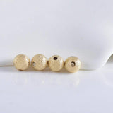 20PCS 3-6MM 14K Plated Matte Brass Round Beads DIY Jewelry Accessory