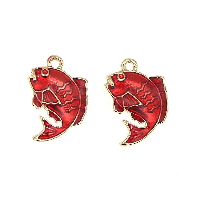 Chinese Style Enamel Alloy Blessings Charms for Jewelry Making