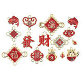 Chinese Style Enamel Alloy Blessings Charms for Jewelry Making