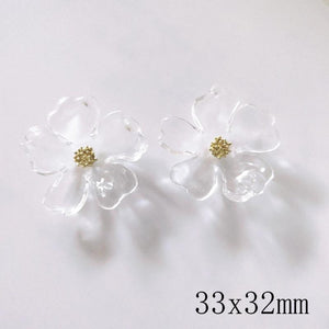 10 PCS Acrylic Pearl Flowers For DIY Jewelry Making