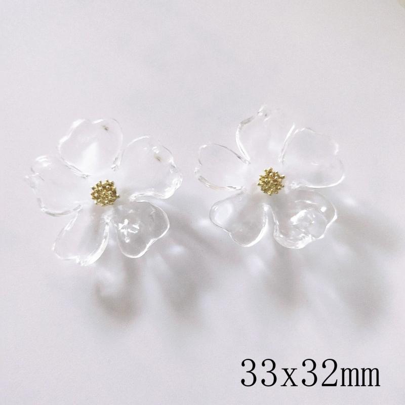 10 PCS Acrylic Pearl Flowers For DIY Jewelry Making