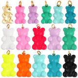 Enamel Bear Charm Pendant - Neon Colors - Jewelry Making Supplies