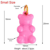 Enamel Bear Charm Pendant - Neon Colors - Jewelry Making Supplies