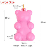 Enamel Bear Charm Pendant - Neon Colors - Jewelry Making Supplies