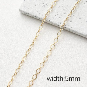 1 Meter 14k Real Plated Chains Brass for Jewelry Necklace Findings DIY