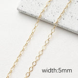 1 Meter 14k Real Plated Chains Brass for Jewelry Necklace Findings DIY
