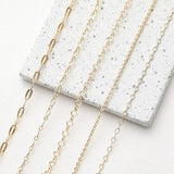 1 Meter 14k Real Plated Chains Brass for Jewelry Necklace Findings DIY