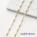 1 Meter 14k Real Plated Chains Brass for Jewelry Necklace Findings DIY