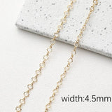 1 Meter 14k Real Plated Chains Brass for Jewelry Necklace Findings DIY