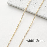 1 Meter 14k Real Plated Chains Brass for Jewelry Necklace Findings DIY