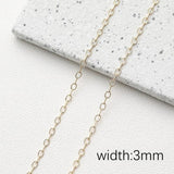 1 Meter 14k Real Plated Chains Brass for Jewelry Necklace Findings DIY