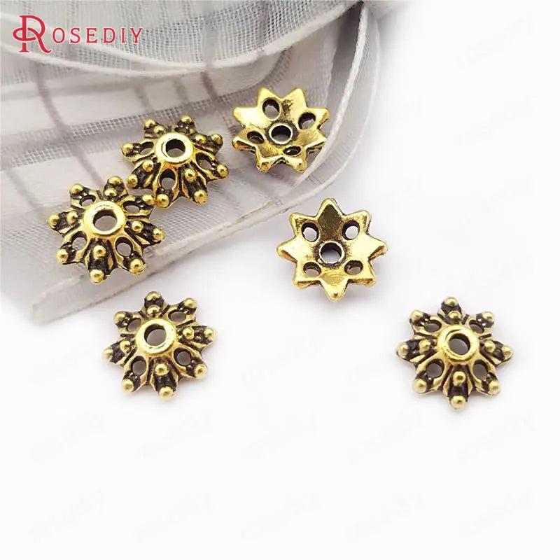 100PCS 9*3MM Antique Plated Flower Beads Caps DIY Jewelry Findings