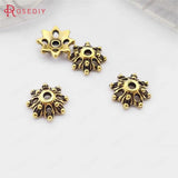 100PCS 9*3MM Antique Plated Flower Beads Caps DIY Jewelry Findings