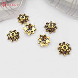 100PCS 9*3MM Antique Plated Flower Beads Caps DIY Jewelry Findings