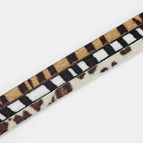 1M Length Leopard Print Flat Pu Leather Cord for Jewelry Making