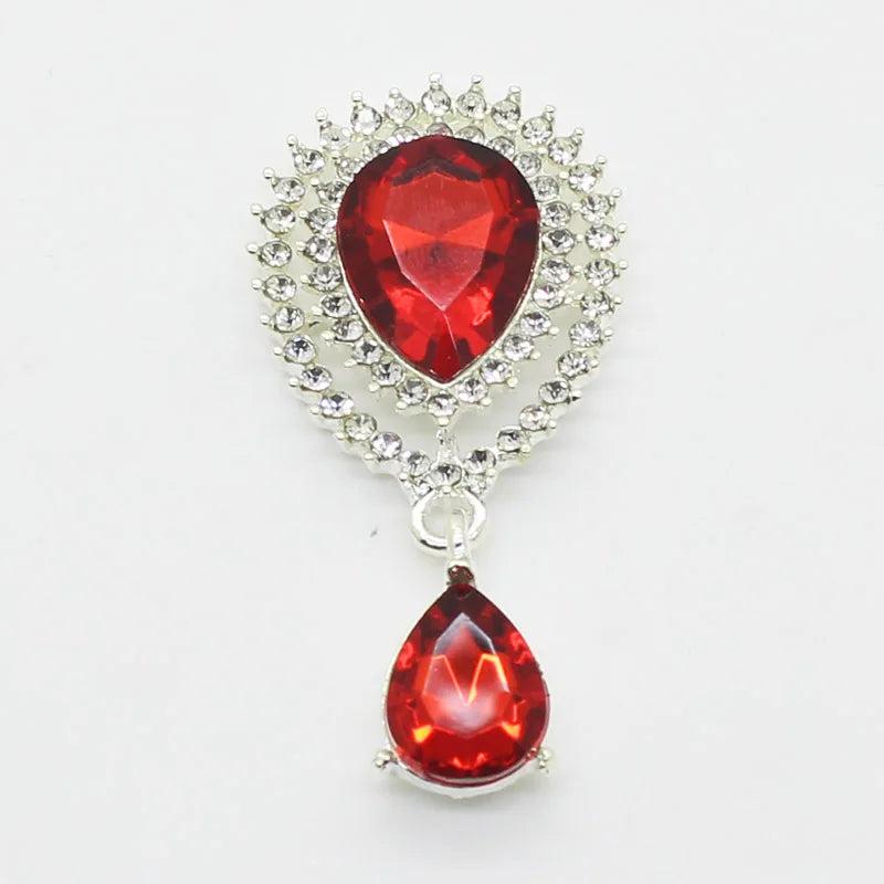 5pcs Mini Rhinestone Button Wedding Wine Glass Decoration
