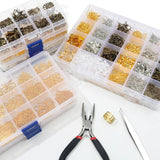 DIY Jewelry Findings Set Earring Hooks Head Pins Jump Rings Lobster Clasp