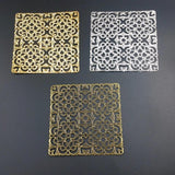 5pcs Metal Filigree Flowers Slice Charms 80mm Base Setting DIY Components