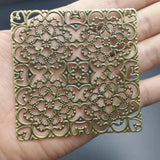 5pcs Metal Filigree Flowers Slice Charms 80mm Base Setting DIY Components