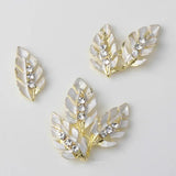 10 PCS Enamel Crystal Rhinestone Leaf DIY Jewelry Making Accessories