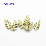 10 PCS Enamel Crystal Rhinestone Leaf DIY Jewelry Making Accessories