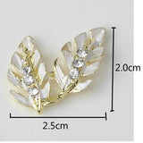 10 PCS Enamel Crystal Rhinestone Leaf DIY Jewelry Making Accessories