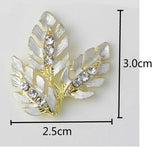 10 PCS Enamel Crystal Rhinestone Leaf DIY Jewelry Making Accessories