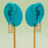 18k Rhodium Plated Drop Earrings for Women