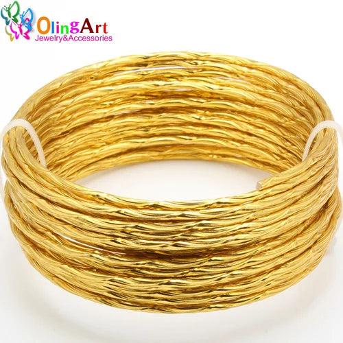 5M 2.0mm Pattern Aluminum Wire Silver Soft Craft DIY Jewelry Making