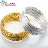 5M 2.0mm Pattern Aluminum Wire Silver Soft Craft DIY Jewelry Making