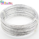 5M 2.0mm Pattern Aluminum Wire Silver Soft Craft DIY Jewelry Making